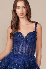 Tessa Mini Dress.. Navy Blue
