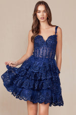 Tessa Mini Dress.. Navy Blue