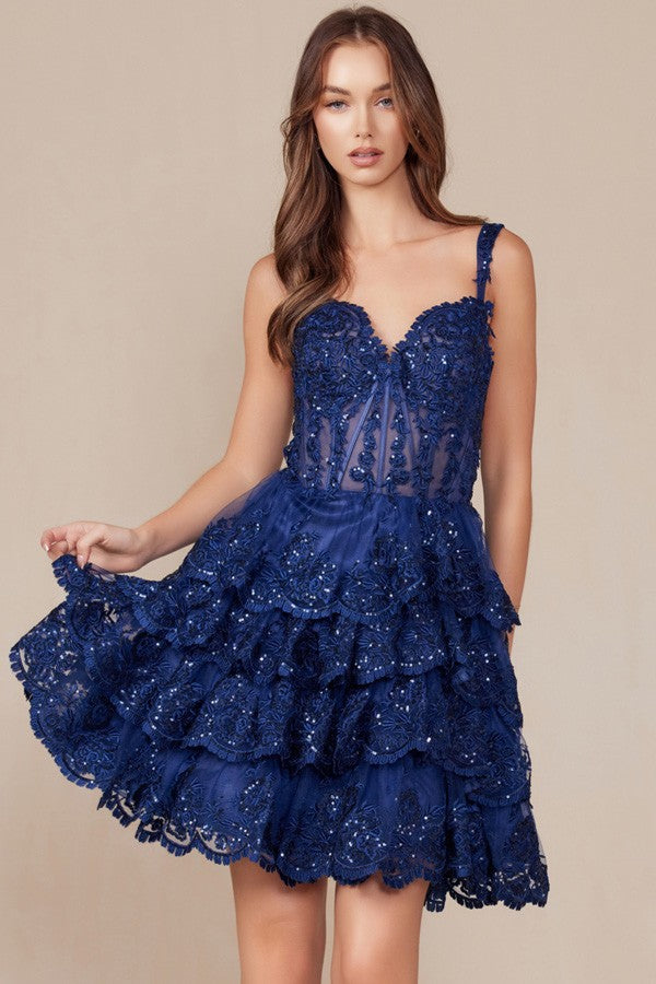 Tessa Mini Dress.. Navy Blue