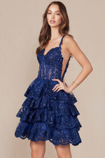 Tessa Mini Dress.. Navy Blue
