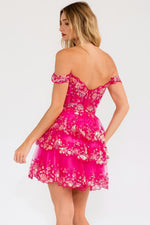 Allesia Mini Dress... Fuchsia