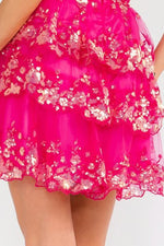 Allesia Mini Dress... Fuchsia