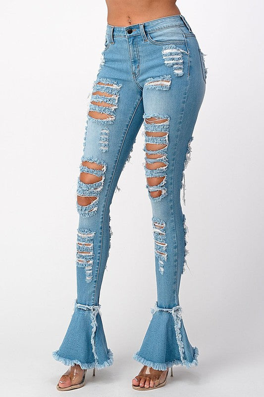 POW POW HIGH RISE  BELL BOTTOM JEANS