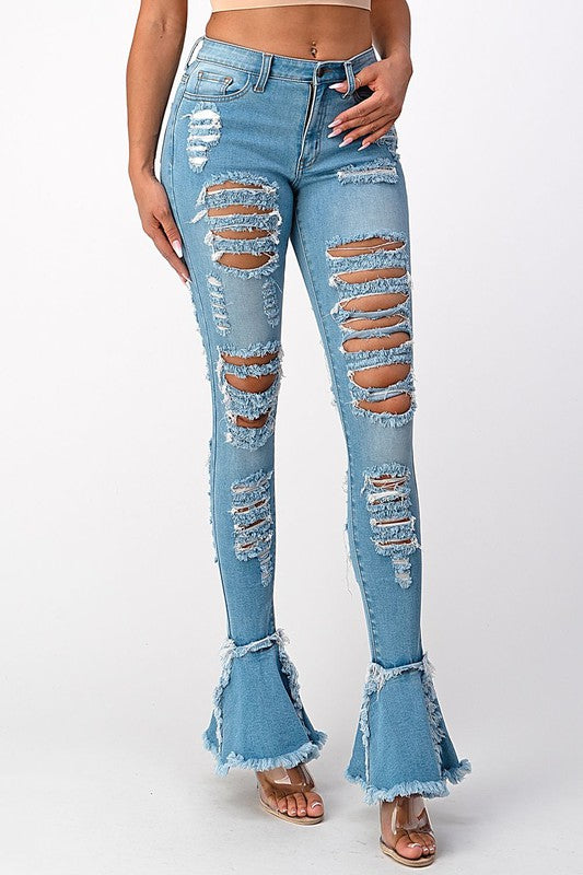 POW POW HIGH RISE  BELL BOTTOM JEANS