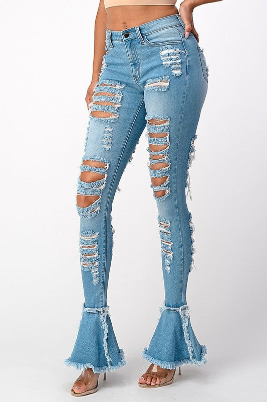 POW POW HIGH RISE  BELL BOTTOM JEANS