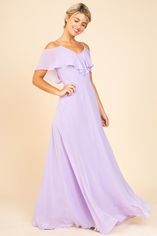 SUMMER  DREAMS OFF THE SHOULDER BRIDESMAID GOWN