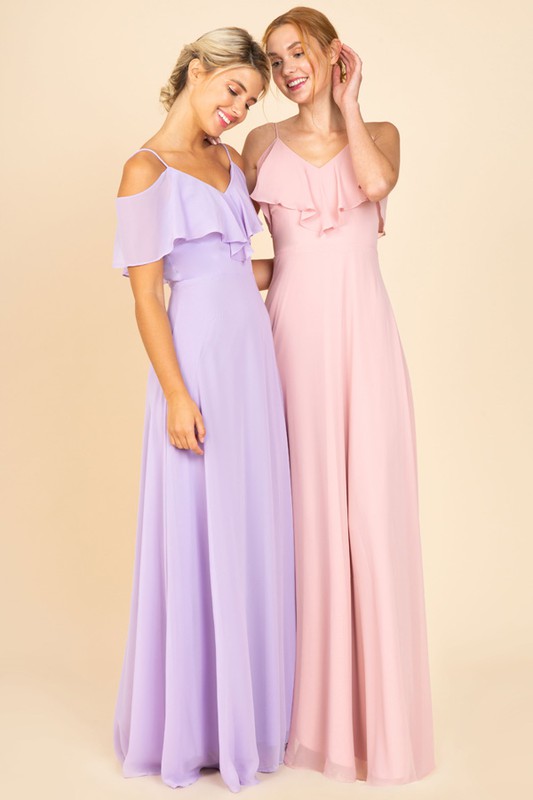 SUMMER  DREAMS OFF THE SHOULDER BRIDESMAID GOWN