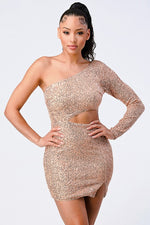 MAD ABOUT YOU ONE SHOULDER CUT OUT MINI DRESS —
