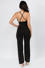 CITY VIBE V-NECK WIDE LEG JUMPSUIT