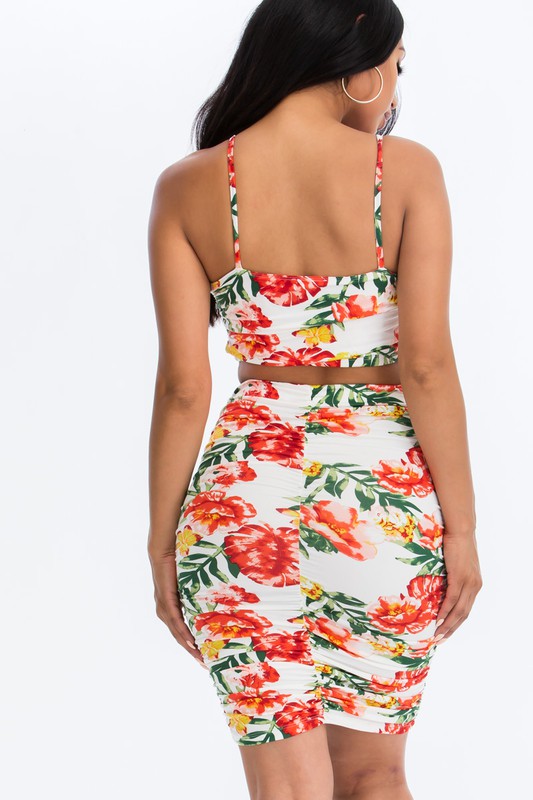ISLAND LOVE FLORAL MINI DRESS