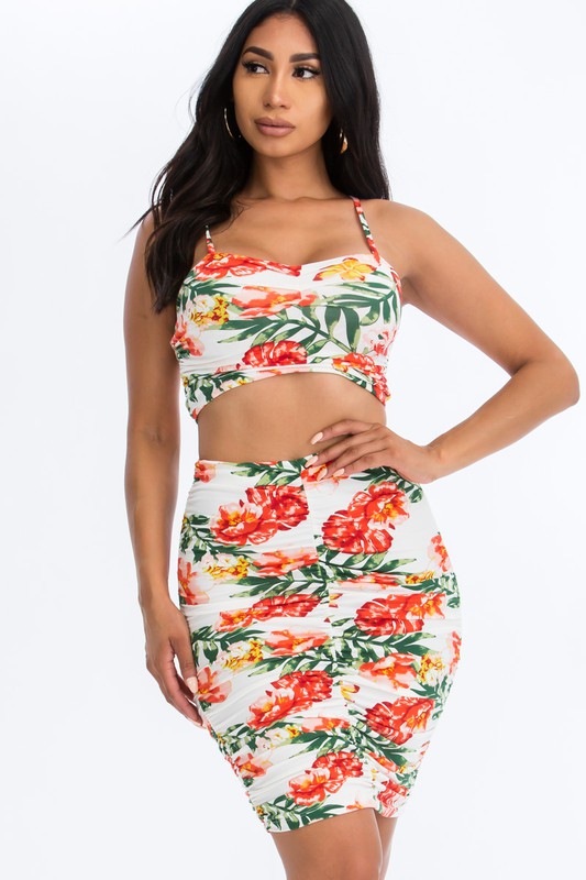 ISLAND LOVE FLORAL MINI DRESS