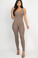 ALL SILHOUETTE  SCOOP NECK BODYCON JUMPSUIT