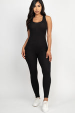 ALL SILHOUETTE  SCOOP NECK BODYCON JUMPSUIT