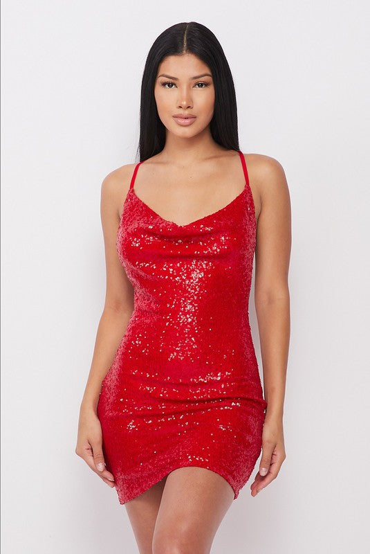 IT’S A SCORE SEQUIN BODY CON DRESS