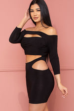 BRING IT ON BODYCON CUT OUT MINI DRESS