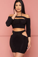 BRING IT ON BODYCON CUT OUT MINI DRESS