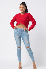 MY GO TO DISTRESSED CROP SWEATER