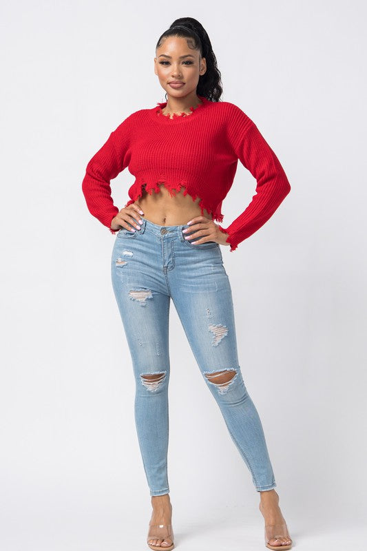 MY GO TO DISTRESSED CROP SWEATER
