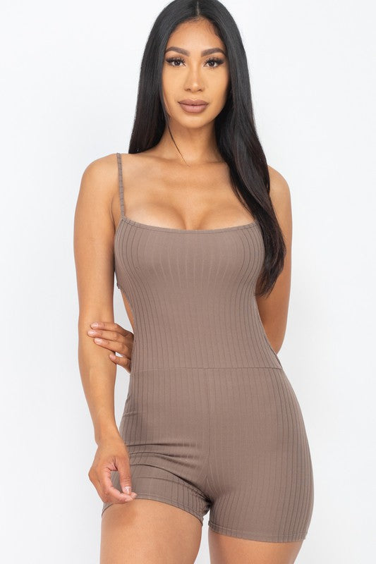 ILLUSION BACKLESS RIBBED ROMPER