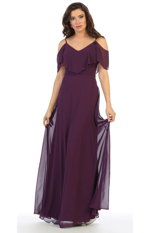 FALL DREAMS OFF THE SHOULDER BRIDESMAIDS DRESS