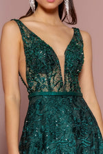 FOREVER EMERALD LONG EVENING GOWN