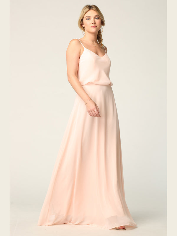 SIMPLE AND FLOWY BRIDESMAID CHIFFON GOWN